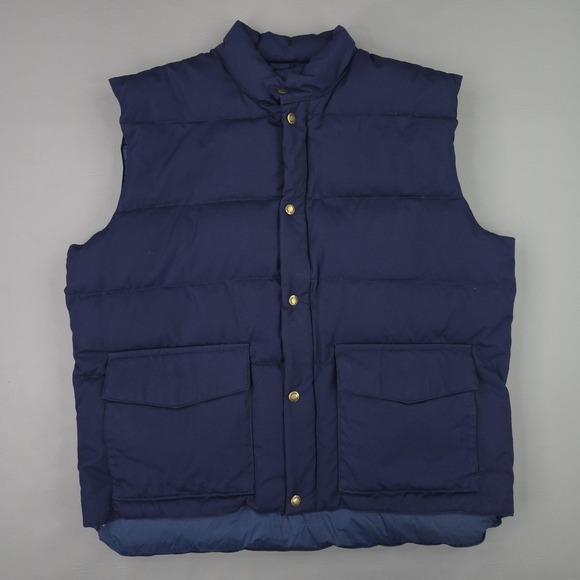 Cabela's Other - Cabela's Vest Mens Large Blue Premier Northern Goose Down Puffer Canvas Zip